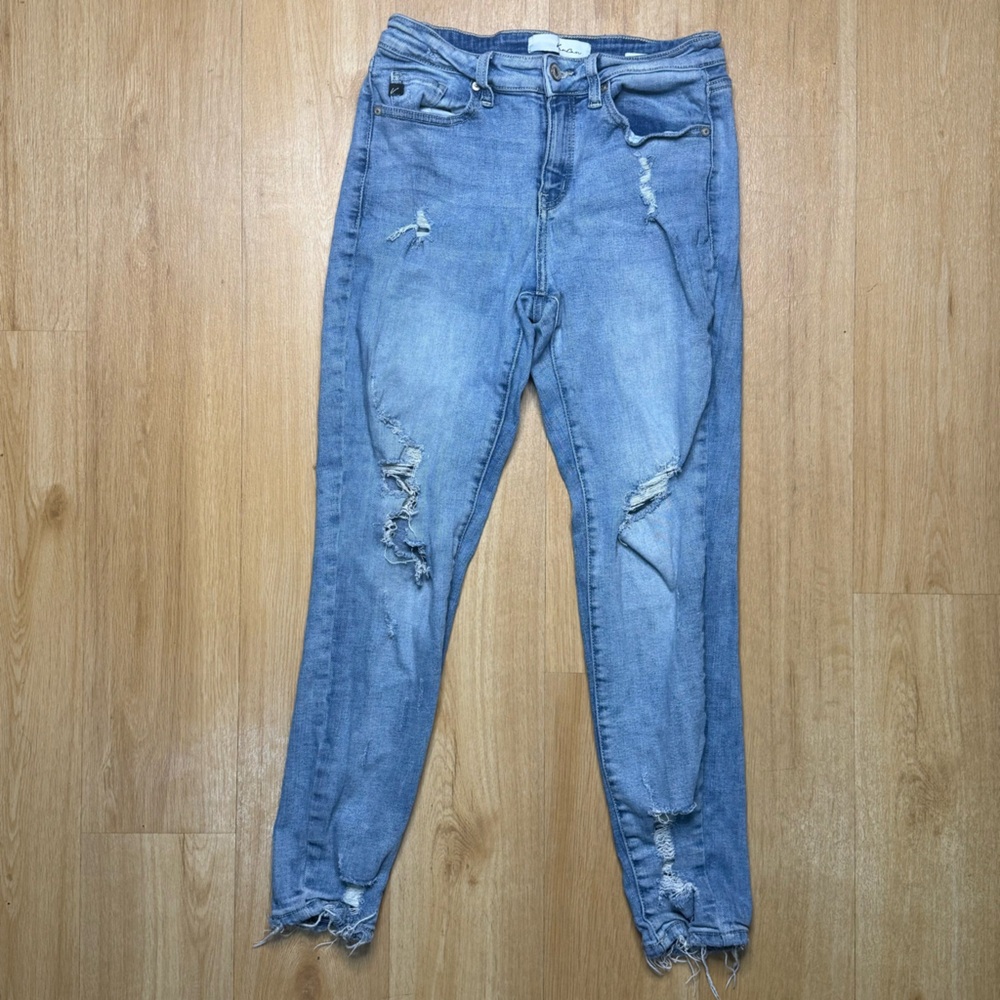 KanCan Light Blue Distressed Skinny Jeans Women's 7/27